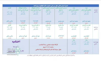 با اعلام دبیرخانه

جدول برنامه اجراهای سی‌امین جشنواره تئاتر استان کهگیلویه و بویراحمد اعلام شد